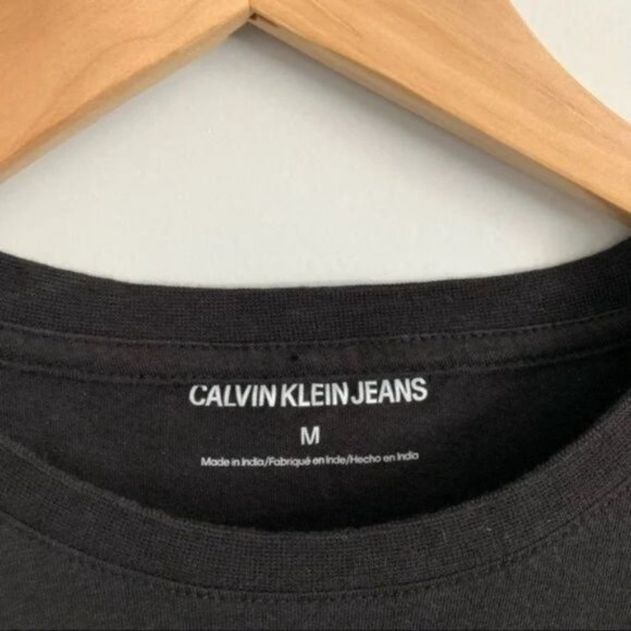 Calvin Klein casual t shirt dress black with white logo size medium - Picture 4 of 7